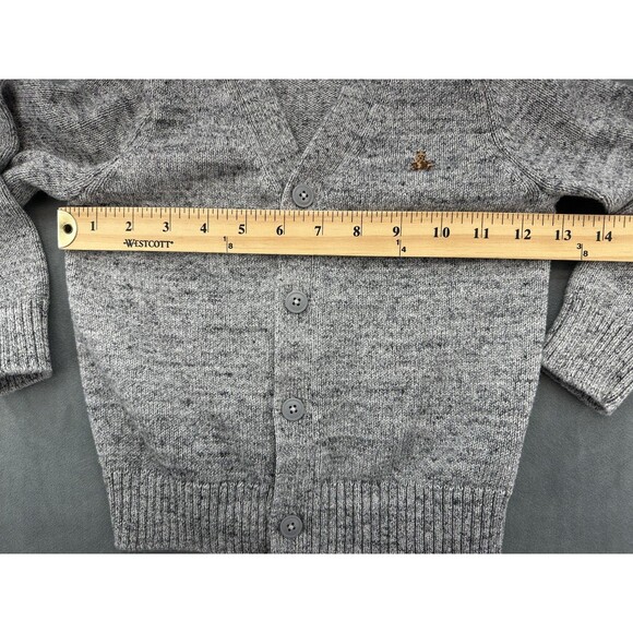 Baby GAP Cardigan Sweater 3 Years Gray Button Front Teddy Bear Logo Cotton - Picture 10 of 11